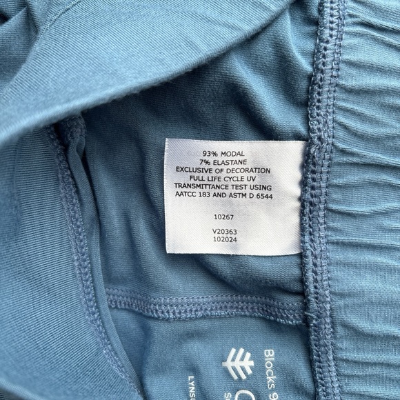 Coolibar Wide Leg Blue Soft Pants Overlap UPF 50+ Sun Protection Lynsu XL - Picture 10 of 11